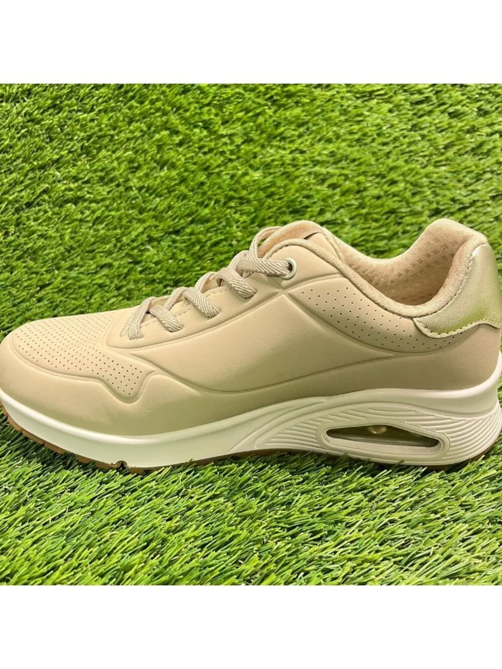 Skechers Uno Shimmer Away Womens Size 7 Beige Athletic Running Shoes Sneakers
